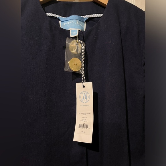 Draper James navy peplum sleeve short coat XS NWT - Picture 3 of 8
